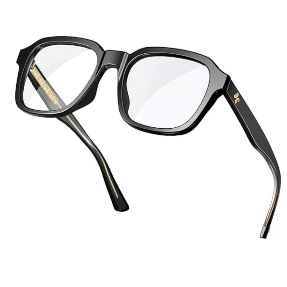 Oversized Square Blue Light Blocking Glasses Computer Black Frame Eyewear - Picture 9 of 9
